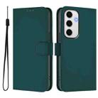 For Samsung Galaxy S24 FE 5G Skin Feel Solid Color Leather Phone Case with Lanyard(Dark Green) - 2