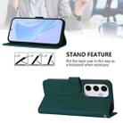 For Samsung Galaxy S24 FE 5G Skin Feel Solid Color Leather Phone Case with Lanyard(Dark Green) - 3