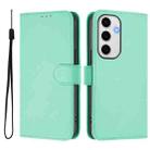 For Samsung Galaxy S24 FE 5G Skin Feel Solid Color Leather Phone Case with Lanyard(Mint Green) - 2