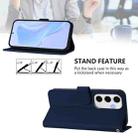 For Samsung Galaxy S24 FE 5G Skin Feel Solid Color Leather Phone Case with Lanyard(Navy Blue) - 3