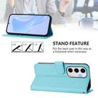 For Samsung Galaxy S24 FE 5G Skin Feel Solid Color Leather Phone Case with Lanyard(Sky Blue) - 3