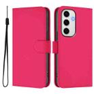 For Samsung Galaxy S24 FE 5G Skin Feel Solid Color Leather Phone Case with Lanyard(Rose Red) - 2