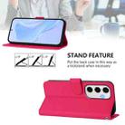 For Samsung Galaxy S24 FE 5G Skin Feel Solid Color Leather Phone Case with Lanyard(Rose Red) - 3