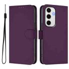 For Samsung Galaxy S24 FE 5G Skin Feel Solid Color Leather Phone Case with Lanyard(Violet) - 2