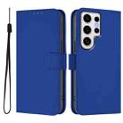 For Samsung Galaxy S24 Ultra 5G Skin Feel Solid Color Leather Phone Case with Lanyard(Dark Blue) - 2