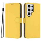 For Samsung Galaxy S24 Ultra 5G Skin Feel Solid Color Leather Phone Case with Lanyard(Lemon Yellow) - 2