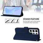 For Samsung Galaxy S24 Ultra 5G Skin Feel Solid Color Leather Phone Case with Lanyard(Navy Blue) - 3