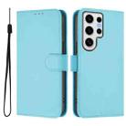 For Samsung Galaxy S24 Ultra 5G Skin Feel Solid Color Leather Phone Case with Lanyard(Sky Blue) - 2