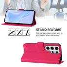 For Samsung Galaxy S24 Ultra 5G Skin Feel Solid Color Leather Phone Case with Lanyard(Rose Red) - 3