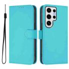 For Samsung Galaxy S24 Ultra 5G Skin Feel Solid Color Leather Phone Case with Lanyard(Lake Blue) - 2