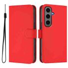 For Samsung Galaxy S24+ 5G Skin Feel Solid Color Leather Phone Case with Lanyard(Red) - 2