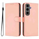 For Samsung Galaxy S24+ 5G Skin Feel Solid Color Leather Phone Case with Lanyard(Pink) - 2