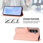 For Samsung Galaxy S24+ 5G Skin Feel Solid Color Leather Phone Case with Lanyard(Pink) - 3