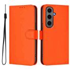 For Samsung Galaxy S24+ 5G Skin Feel Solid Color Leather Phone Case with Lanyard(Orange) - 2