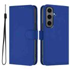 For Samsung Galaxy S24+ 5G Skin Feel Solid Color Leather Phone Case with Lanyard(Dark Blue) - 2