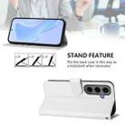 For Samsung Galaxy S24+ 5G Skin Feel Solid Color Leather Phone Case with Lanyard(White) - 3