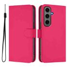 For Samsung Galaxy S24+ 5G Skin Feel Solid Color Leather Phone Case with Lanyard(Rose Red) - 2