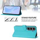 For Samsung Galaxy S24+ 5G Skin Feel Solid Color Leather Phone Case with Lanyard(Lake Blue) - 3
