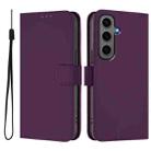 For Samsung Galaxy S24+ 5G Skin Feel Solid Color Leather Phone Case with Lanyard(Violet) - 2