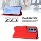 For Samsung Galaxy S24 5G Skin Feel Solid Color Leather Phone Case with Lanyard(Red) - 3