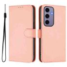 For Samsung Galaxy S24 5G Skin Feel Solid Color Leather Phone Case with Lanyard(Pink) - 2