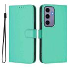 For Samsung Galaxy S24 5G Skin Feel Solid Color Leather Phone Case with Lanyard(Green) - 2