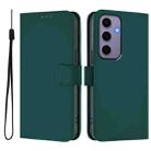 For Samsung Galaxy S24 5G Skin Feel Solid Color Leather Phone Case with Lanyard(Dark Green) - 2