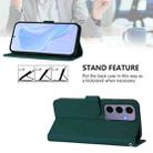 For Samsung Galaxy S24 5G Skin Feel Solid Color Leather Phone Case with Lanyard(Dark Green) - 3