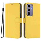 For Samsung Galaxy S24 5G Skin Feel Solid Color Leather Phone Case with Lanyard(Lemon Yellow) - 2