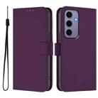 For Samsung Galaxy S24 5G Skin Feel Solid Color Leather Phone Case with Lanyard(Violet) - 2