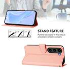 For Samsung Galaxy S23 FE 5G Skin Feel Solid Color Leather Phone Case with Lanyard(Pink) - 3