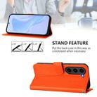 For Samsung Galaxy S23 FE 5G Skin Feel Solid Color Leather Phone Case with Lanyard(Orange) - 3