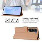 For Samsung Galaxy S23 FE 5G Skin Feel Solid Color Leather Phone Case with Lanyard(Nude) - 3