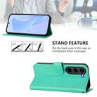 For Samsung Galaxy S23 FE 5G Skin Feel Solid Color Leather Phone Case with Lanyard(Green) - 3