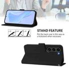 For Samsung Galaxy S23 FE 5G Skin Feel Solid Color Leather Phone Case with Lanyard(Black) - 3