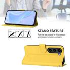 For Samsung Galaxy S23 FE 5G Skin Feel Solid Color Leather Phone Case with Lanyard(Lemon Yellow) - 3