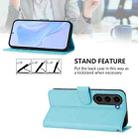 For Samsung Galaxy S23 FE 5G Skin Feel Solid Color Leather Phone Case with Lanyard(Sky Blue) - 3
