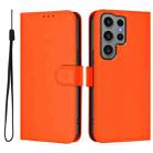 For Samsung Galaxy S23 Ultra 5G Skin Feel Solid Color Leather Phone Case with Lanyard(Orange) - 2