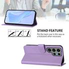 For Samsung Galaxy S23 Ultra 5G Skin Feel Solid Color Leather Phone Case with Lanyard(Lavender Purple) - 3