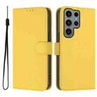 For Samsung Galaxy S23 Ultra 5G Skin Feel Solid Color Leather Phone Case with Lanyard(Lemon Yellow) - 2