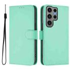For Samsung Galaxy S23 Ultra 5G Skin Feel Solid Color Leather Phone Case with Lanyard(Mint Green) - 2