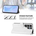 For Samsung Galaxy S23 Ultra 5G Skin Feel Solid Color Leather Phone Case with Lanyard(White) - 3