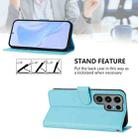For Samsung Galaxy S23 Ultra 5G Skin Feel Solid Color Leather Phone Case with Lanyard(Sky Blue) - 3