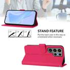 For Samsung Galaxy S23 Ultra 5G Skin Feel Solid Color Leather Phone Case with Lanyard(Rose Red) - 3