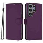 For Samsung Galaxy S23 Ultra 5G Skin Feel Solid Color Leather Phone Case with Lanyard(Violet) - 2