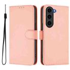For Samsung Galaxy S23+ 5G Skin Feel Solid Color Leather Phone Case with Lanyard(Pink) - 2