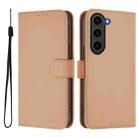For Samsung Galaxy S23+ 5G Skin Feel Solid Color Leather Phone Case with Lanyard(Nude) - 2