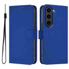 For Samsung Galaxy S23+ 5G Skin Feel Solid Color Leather Phone Case with Lanyard(Dark Blue) - 2