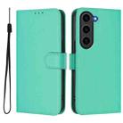 For Samsung Galaxy S23+ 5G Skin Feel Solid Color Leather Phone Case with Lanyard(Green) - 2