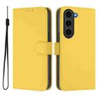 For Samsung Galaxy S23+ 5G Skin Feel Solid Color Leather Phone Case with Lanyard(Lemon Yellow) - 2